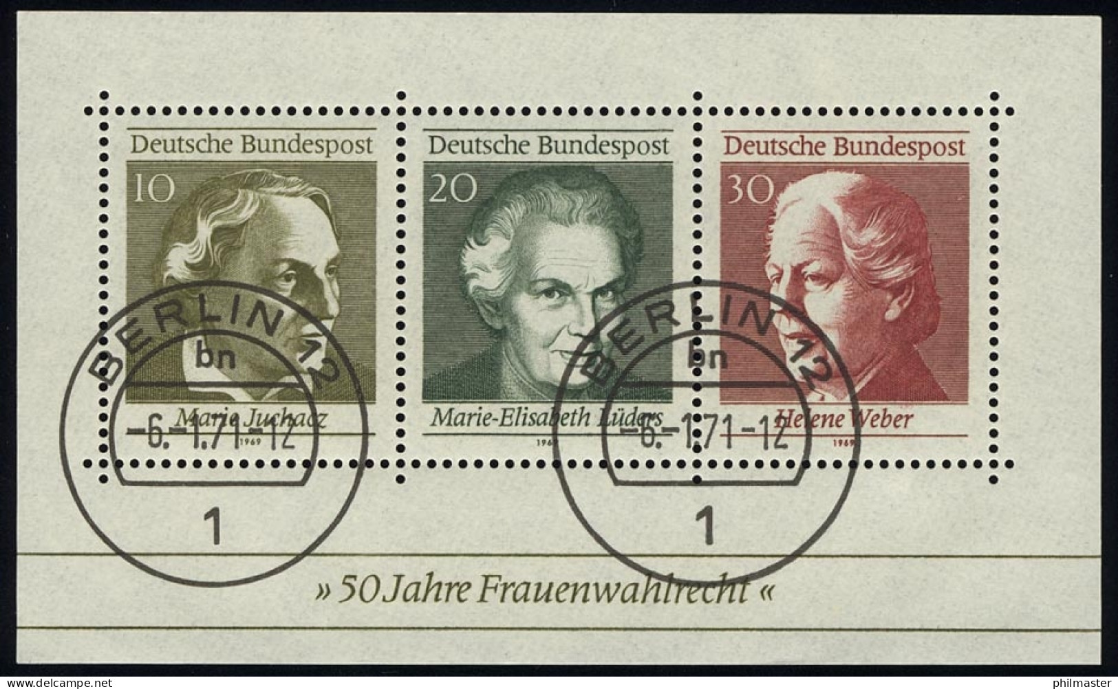 Block 5 Frauenwahlrecht 1969, VS-O Berlin 6.1.71 - Used Stamps