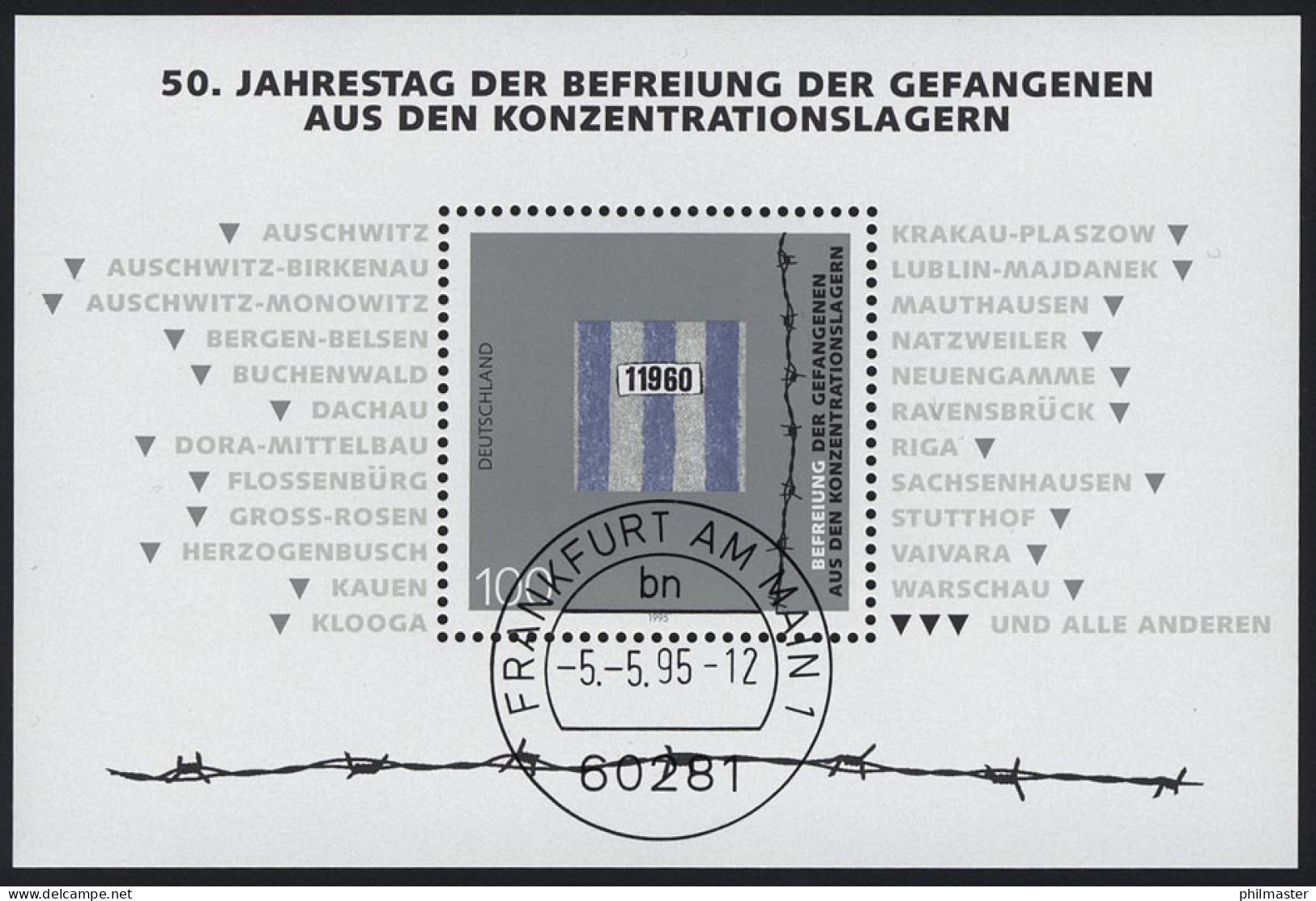 Block 32 Gefangenenbefreiung, VS-O Frankfurt / Main 5.5.1995 - Used Stamps