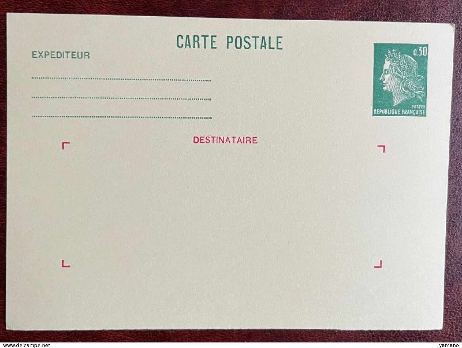 France 1969/73 -  Entier Postal Neuf  CHEFFER  0.30 F Destination En Rouge Au Recto - Yvt  1611 CP1 - Standard Postcards & Stamped On Demand (before 1995)