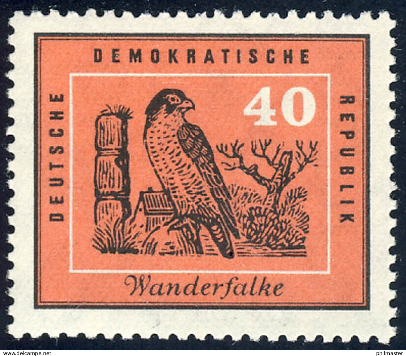 703 Vögel Wanderfalke 40 Pf ** Postfrisch - Unused Stamps