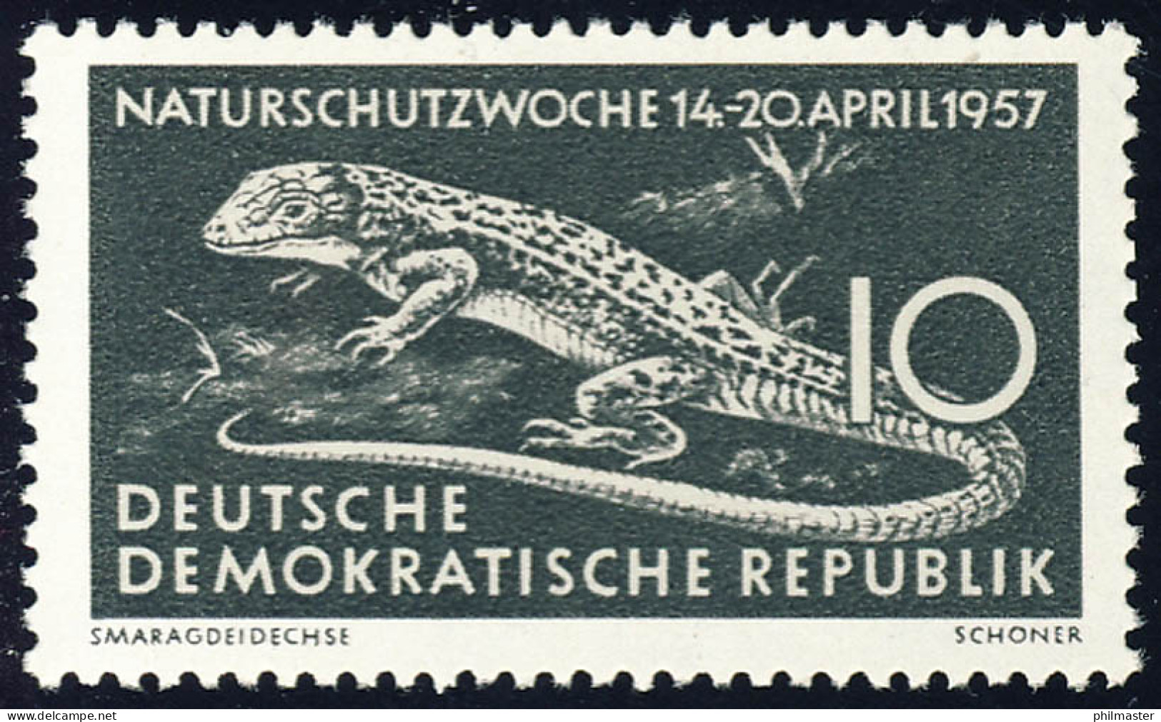 562 Naturschutzwoche 10 Pf Smaragdeidechse ** Postfrisch - Unused Stamps