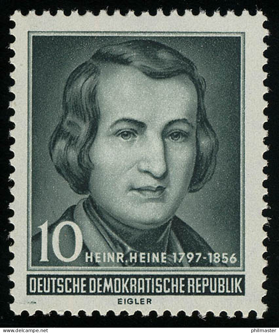 516 YII Heinrich Heine 10 Pf Wz.2 YII ** Postfrisch - Nuovi