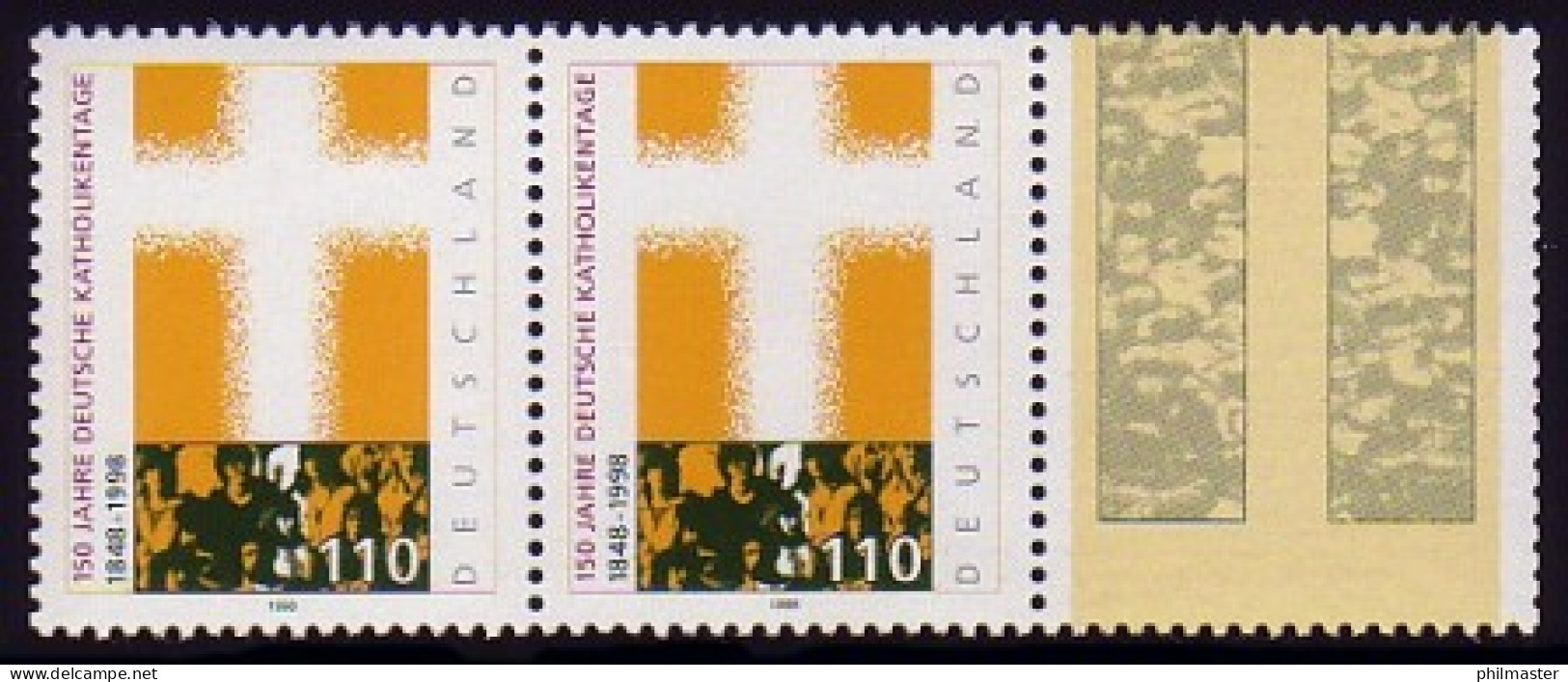 1995L Katholikentag, Paar Mit Leerfeld Rechts, ** Postfrisch - Variétés Et Curiosités