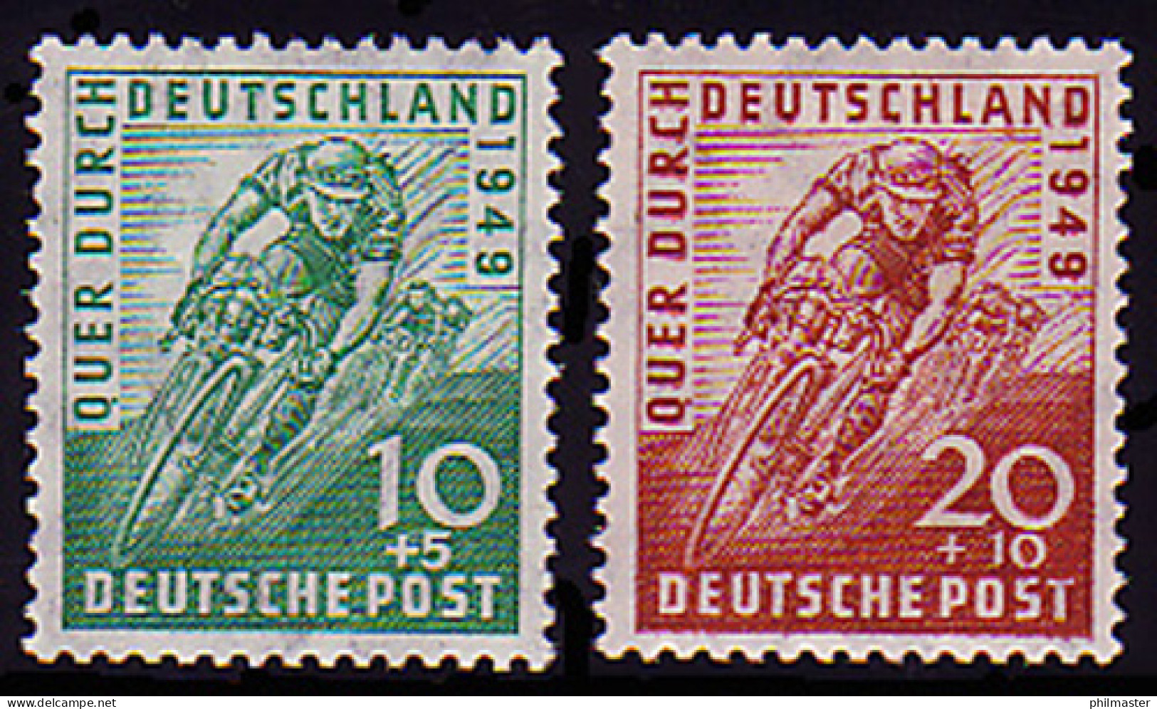 106-107 Radrennen 1949 - Satz, Zwei Marken Postfrisch ** - Nuovi