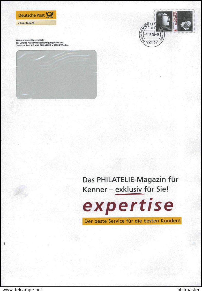 Plusbrief F 513 Knappschaft Philatelie-Magazin - Expertise WEIDEN 3.12.2010 - Sobres - Nuevos