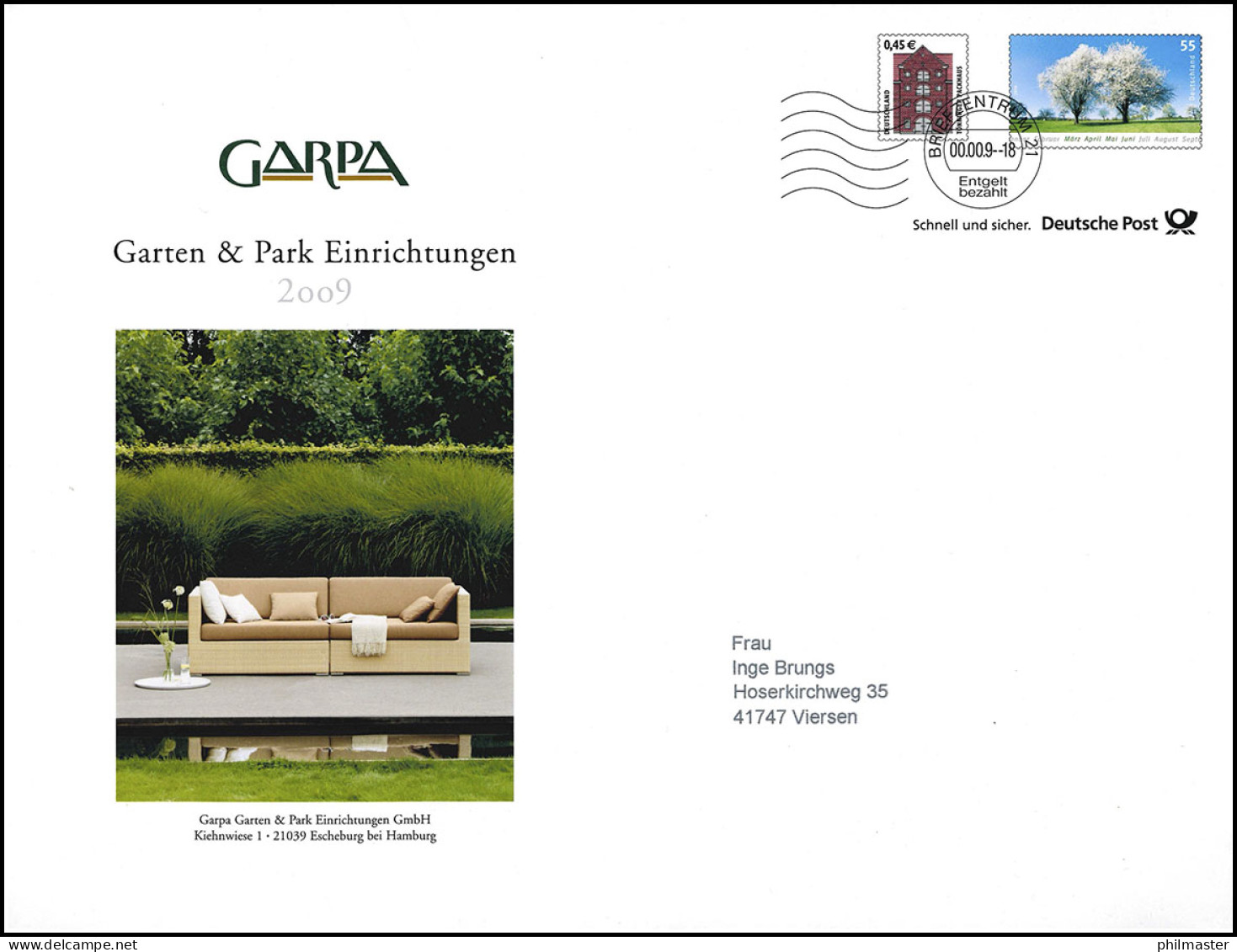 Plusbrief Deckblatt SWK Packhaus + Post Frühling GARPA 2009 - BZ 21 00.00.09 - Covers - Mint