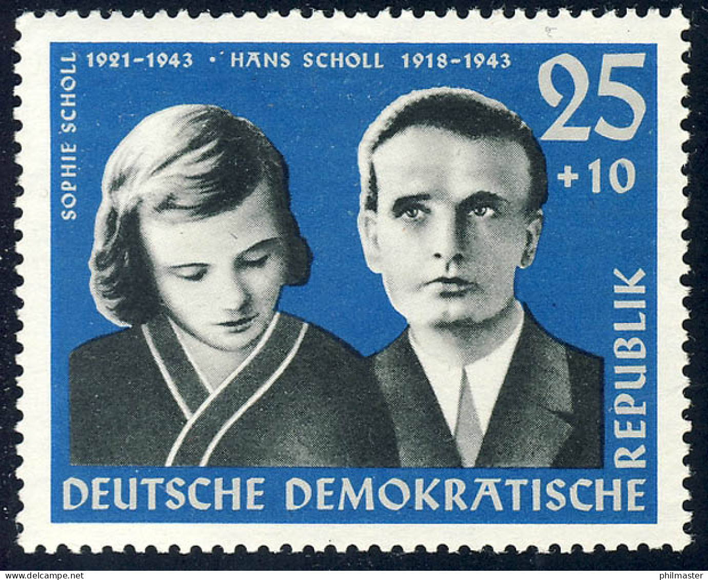 852 Gedenkstätten Buchenwald Scholl 25+10 Pf ** - Unused Stamps