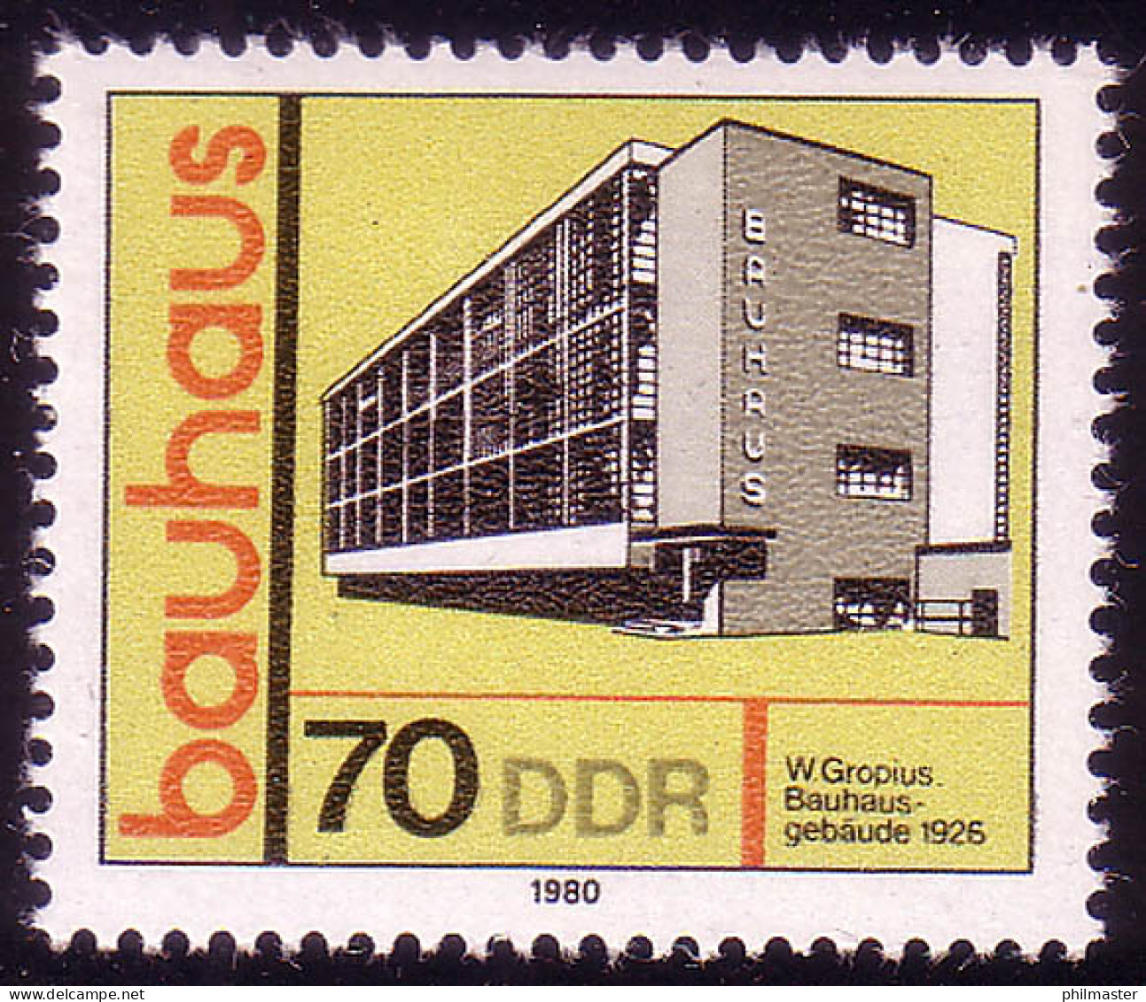 2513 Bauhaus-Stil 70 Pf Gropius ** - Neufs