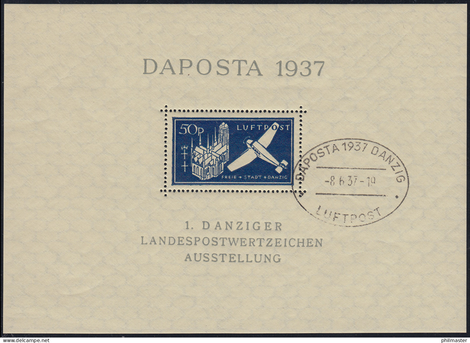 Block 2 Flugzeug Luftpost DAPOSTA Mit Passendem Luftpost-Sonderstempel - Usados