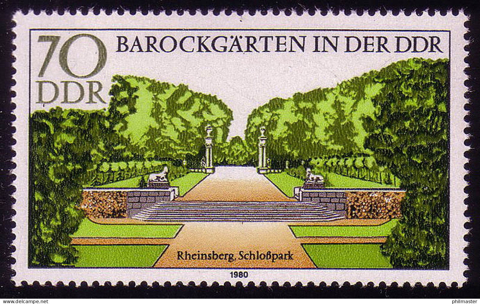 2489 Barockgärten 70 Pf Rheinsberg ** - Neufs