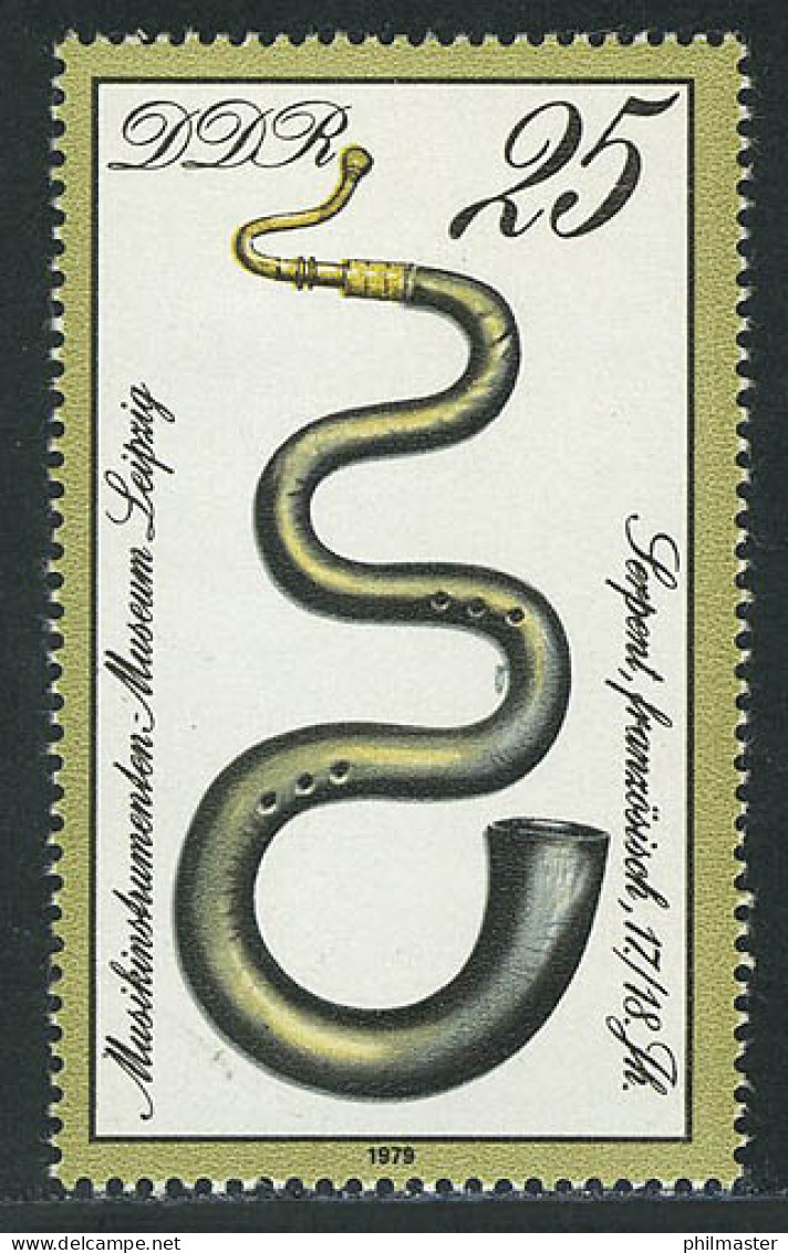 2446 Musikinstrumenten-Museum 25 Pf Serpent ** - Unused Stamps