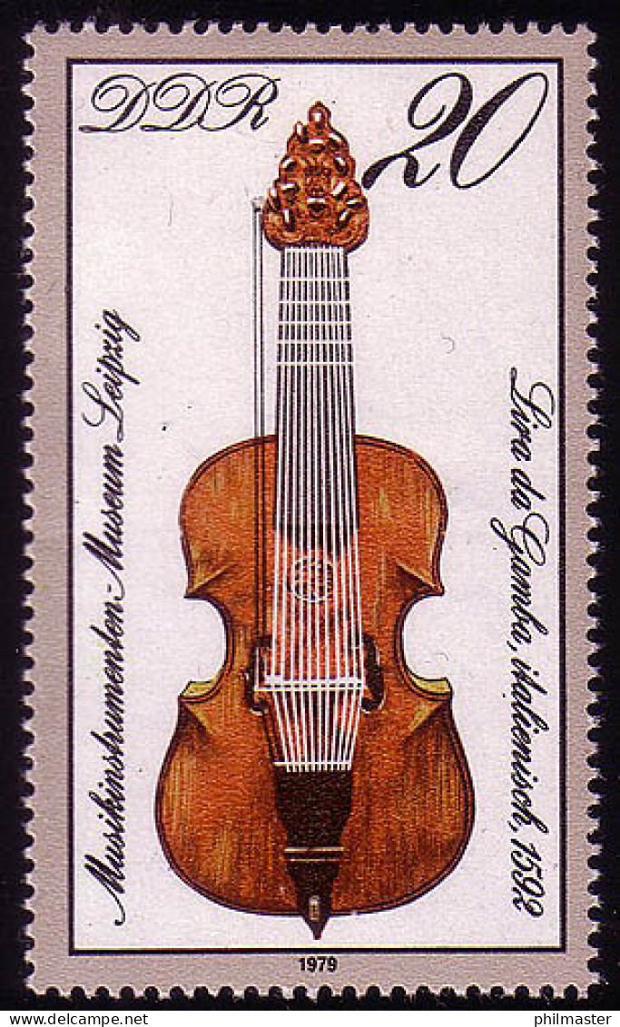 2445 Musikinstrumenten-Museum 20 Pf Lira Da Gamba ** - Neufs