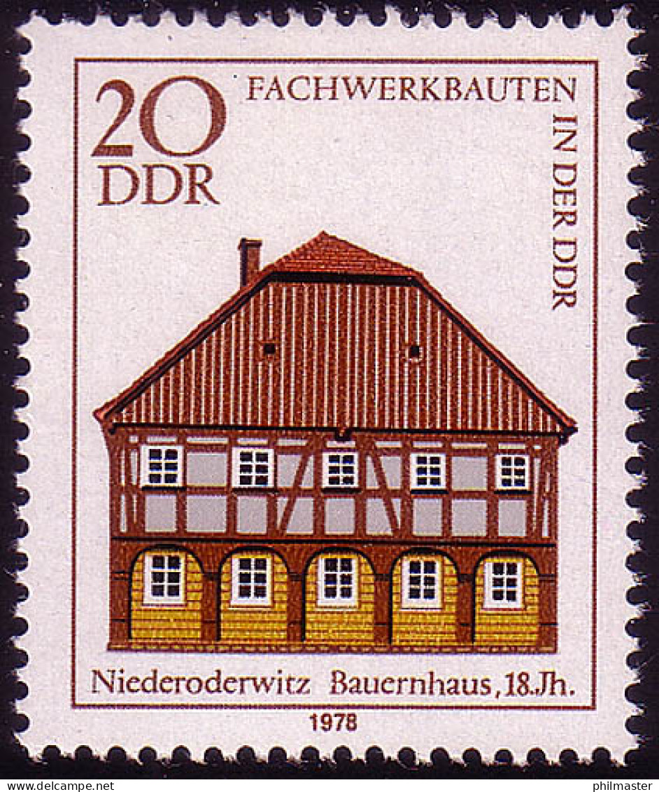 2295 Fachwerkbauten 20 Pf Bauernhaus Niederoderwitz ** - Ongebruikt