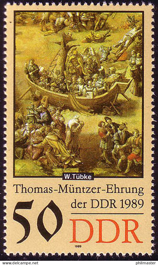 3272 Thomas Müntzer II 50 Pf 1989 ** - Nuevos