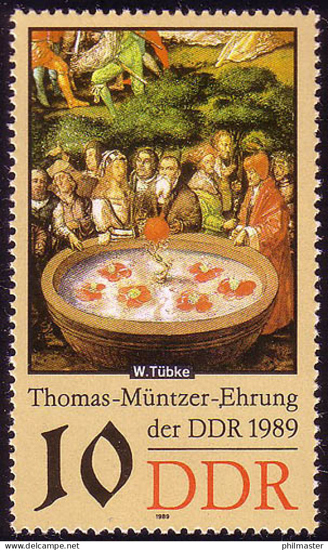 3270 Thomas Müntzer II 10 Pf 1989 ** - Ungebraucht