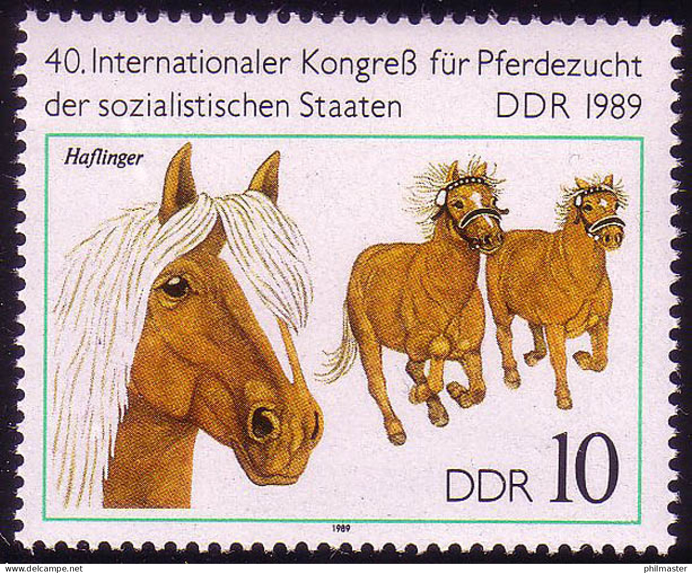 3261 Pferdezucht 10 Pf Haflinger ** - Ongebruikt