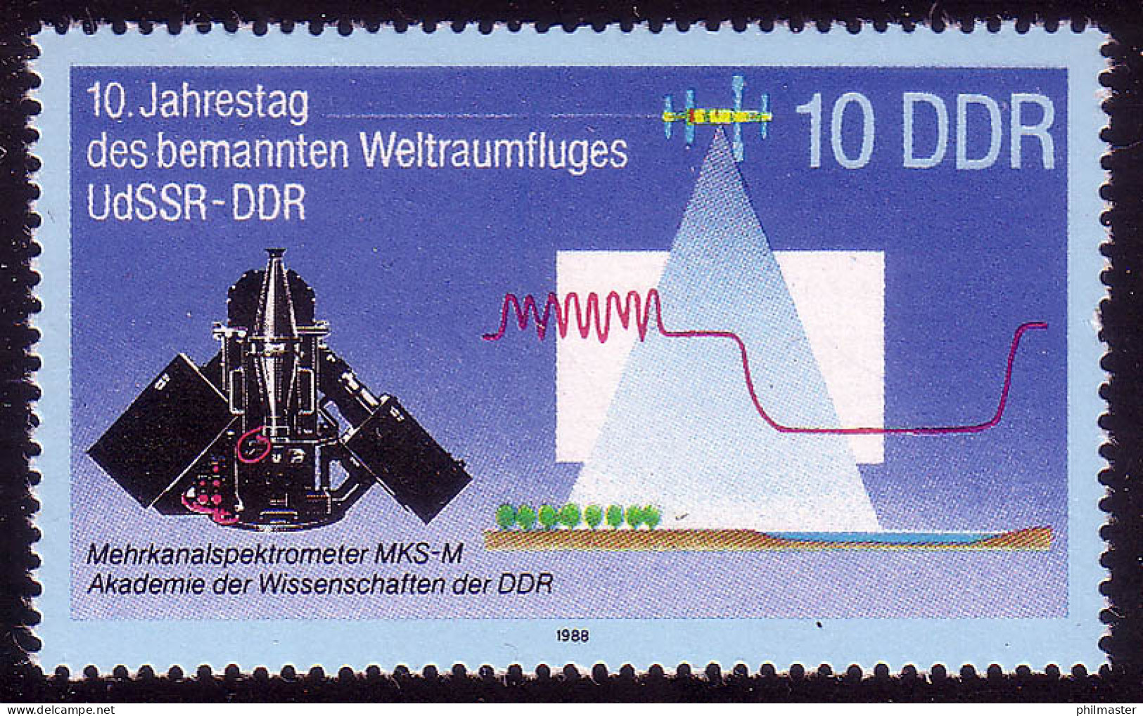 3171 Weltraumflug UdSSR-DDR 1988 10 Pf I ** - Nuovi