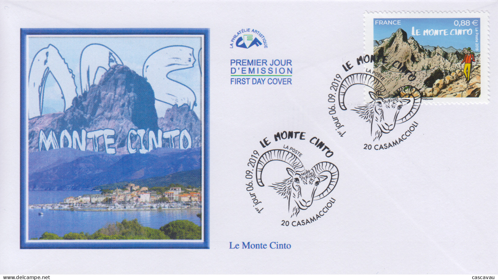 Enveloppe  FDC   1er  Jour   FRANCE    Le  MONTE  CINTO     CASAMACCIOLI    2019 - 2010-2019