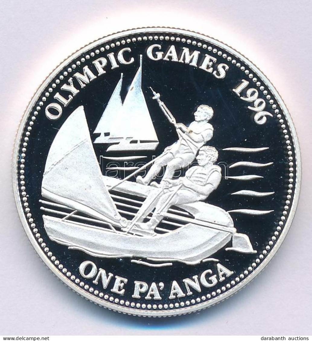 Tonga 1992. 1P Ag "Nyári Olimpia, Atlanta - Vitorlázás" Kapszulában T:PP Tonga 1992. 1 Pa'anga Ag "Summer Olympics, Atla - Non Classés