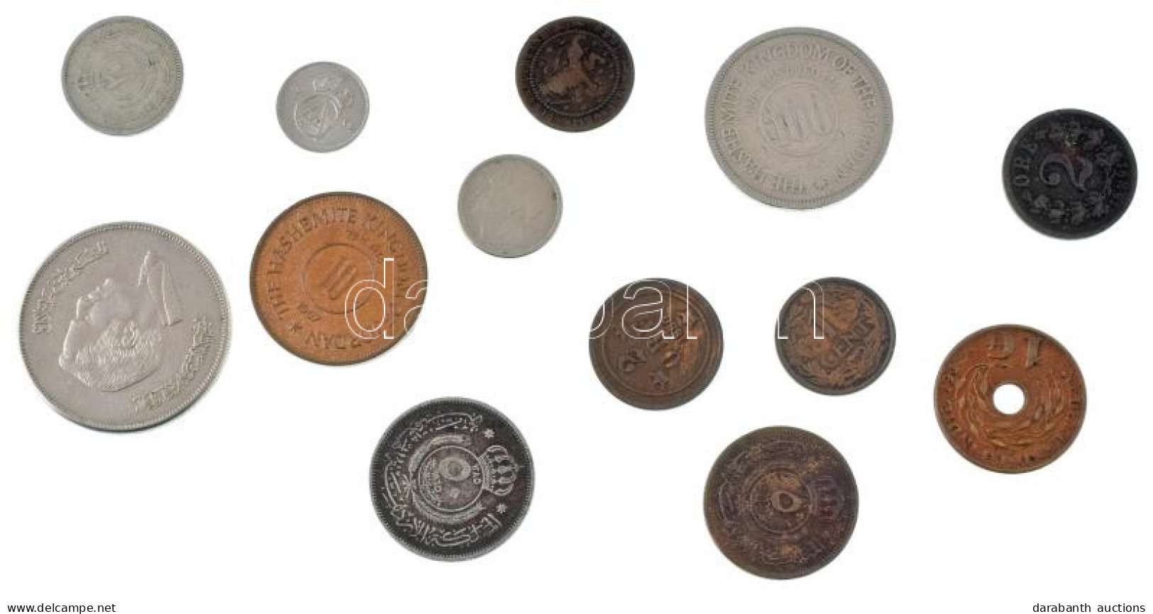 13db-os Vegyes Külföldi Fémpénz Tétel, Közte Svédország, Norvégia, Jordánia T:AU-F 13pcs Of Mixed Coins From Diff Countr - Non Classés