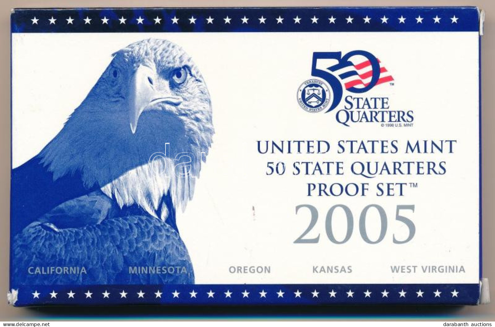 Amerikai Egyesült Államok 2005S 1/4$ Cu-Ni "50 állam - Kalifornia, Minnesota, Oregon, Kansas, Nyugat-Virginia" (5xklf),  - Unclassified