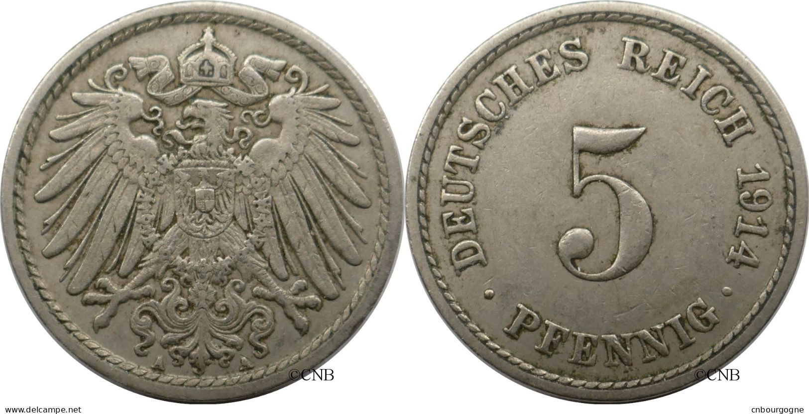 Allemagne - Empire - Guillaume II - 5 Pfennig 1914 A - TTB/XF45 - Mon6467 - 5 Pfennig