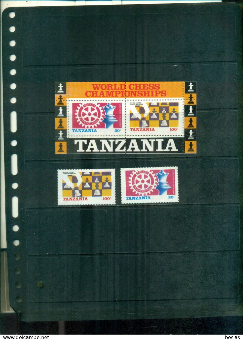 TANZANIA ECHECS ROTARY 2 VAL +  BF NEUFS A PARTIR DE 0.60 EUROS - Tanzania (1964-...)