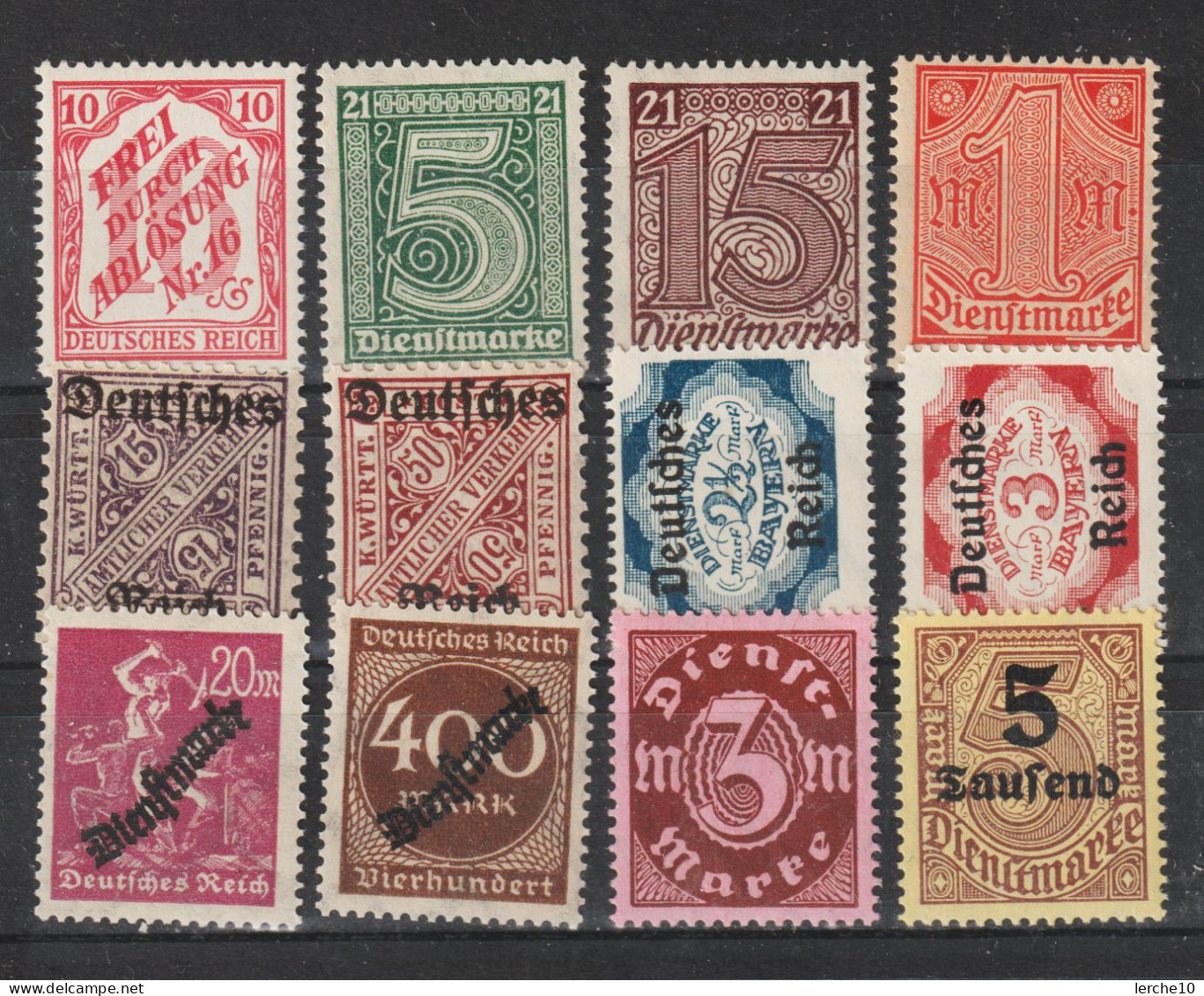 12 Postfrische Dienst Marken  **   (0351) - Dienstmarken