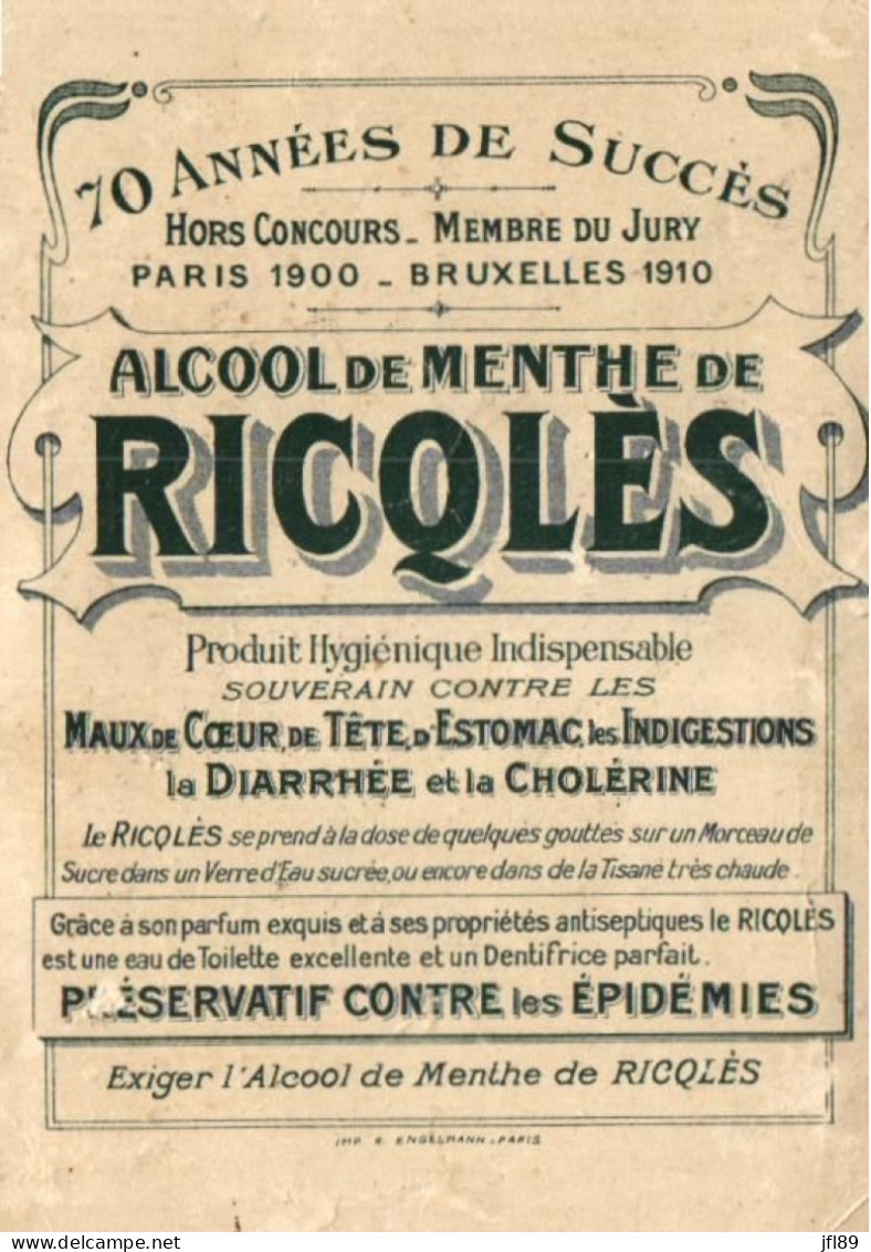 Thème - Publicitaire - Dessin De Préjelan - Pub Ricqlès - Alcool De Menthe - 7010 - Publicité