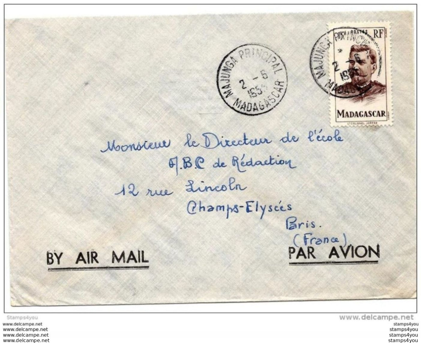 62 - 68 - Enveloppe Envoyée De  Majunga à Paris - Briefe U. Dokumente