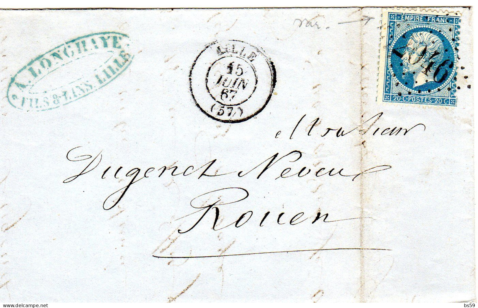 LAC Affr N° 22 Variété Suarnet N° 29 (encoche Entre E Et M Légende Sup) - 1862 Napoléon III.