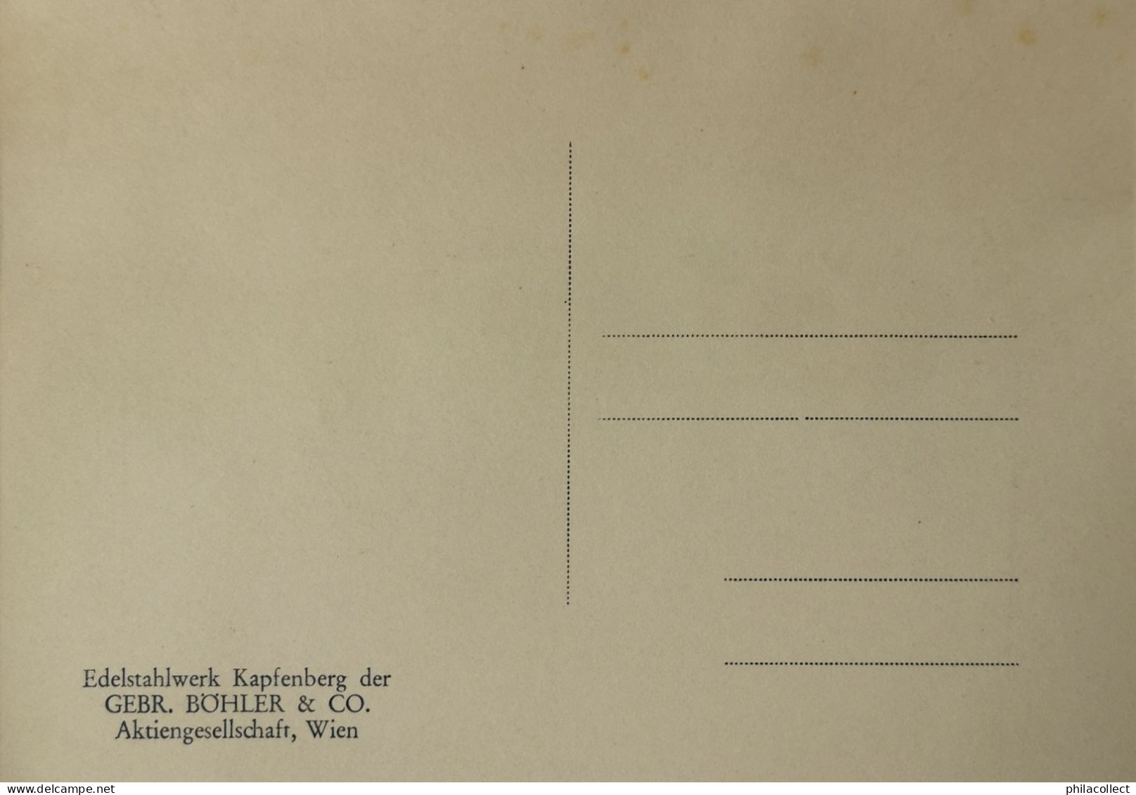 Austria - Wien // Edelstahlwerk Kapfenberg Gebr. Böhler & Co. 19?? - Autres & Non Classés