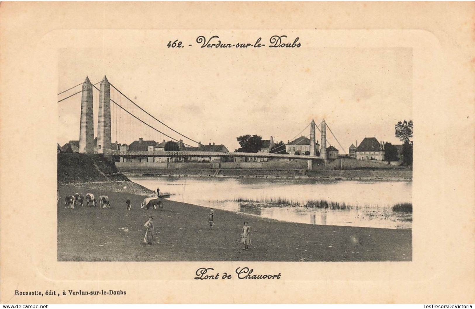 FRANCE - Verdun Sur Le Doubs - Vue Sur Le Pont De Chauvort - Animé - Vue D'ensemble  - Carte Postale Ancienne - Chalon Sur Saone