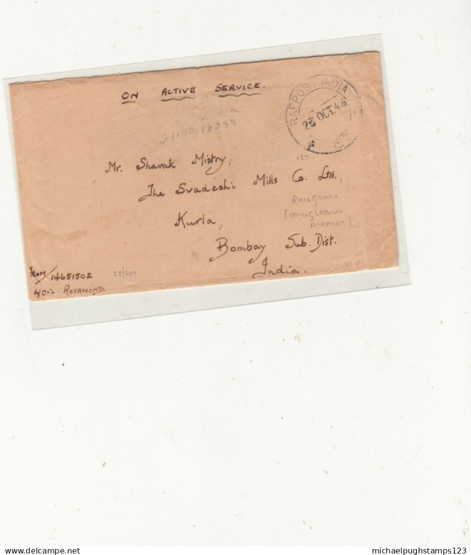 Burma / Postmarks / India / Rafpost India - Myanmar (Burma 1948-...)