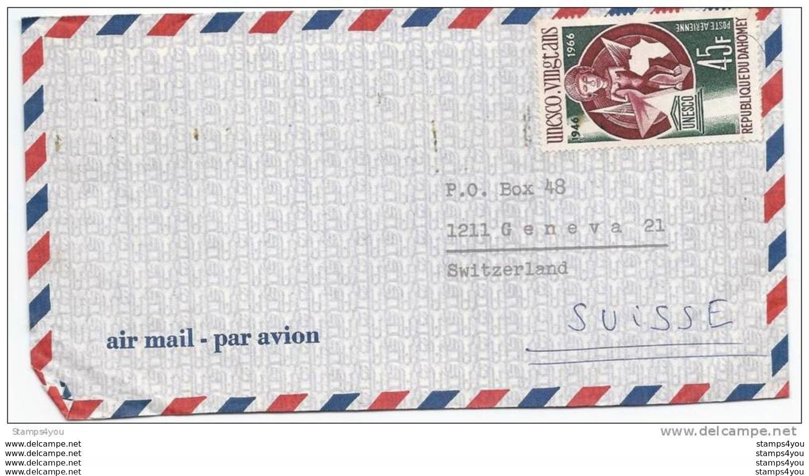 62 - 92 - Enveloppe Envoyée De Cotonou En Suisse - Brieven En Documenten