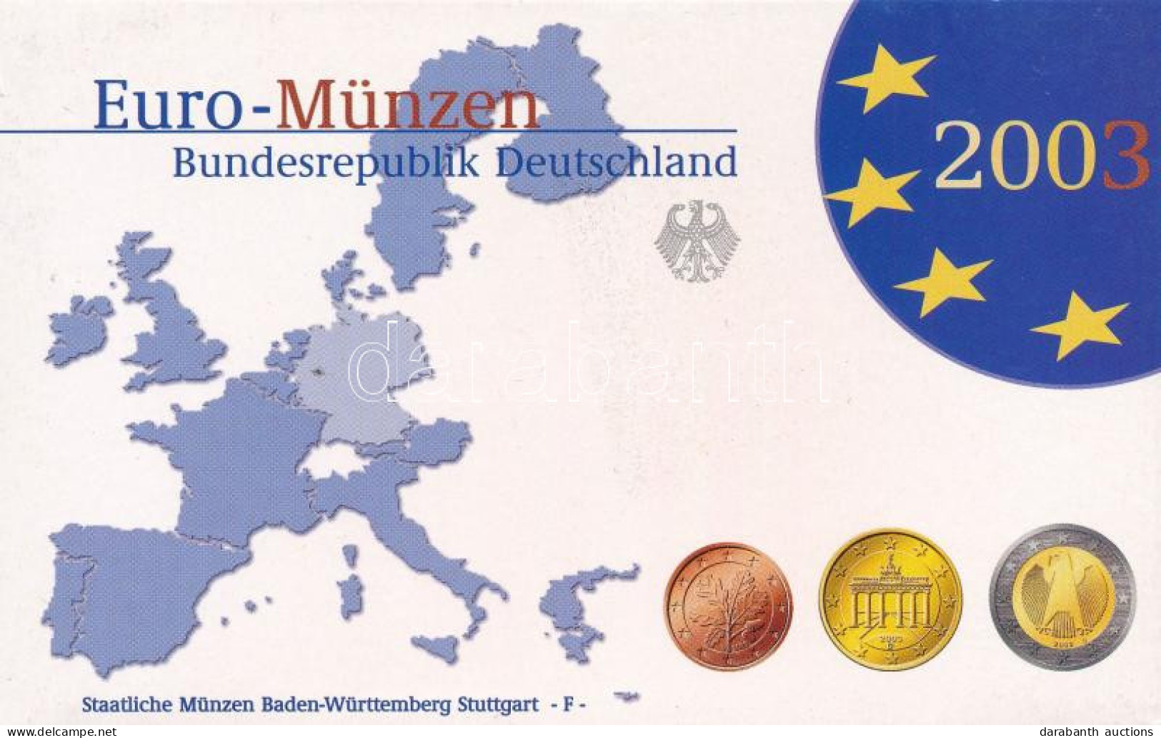 Németország 2003F 1c-2E (8xklf) Forgalmi Szett Műanyag és Papírtokban T:PP Kis Patina Germany 2003F 1 Cent - 2 Euro (8xd - Non Classés