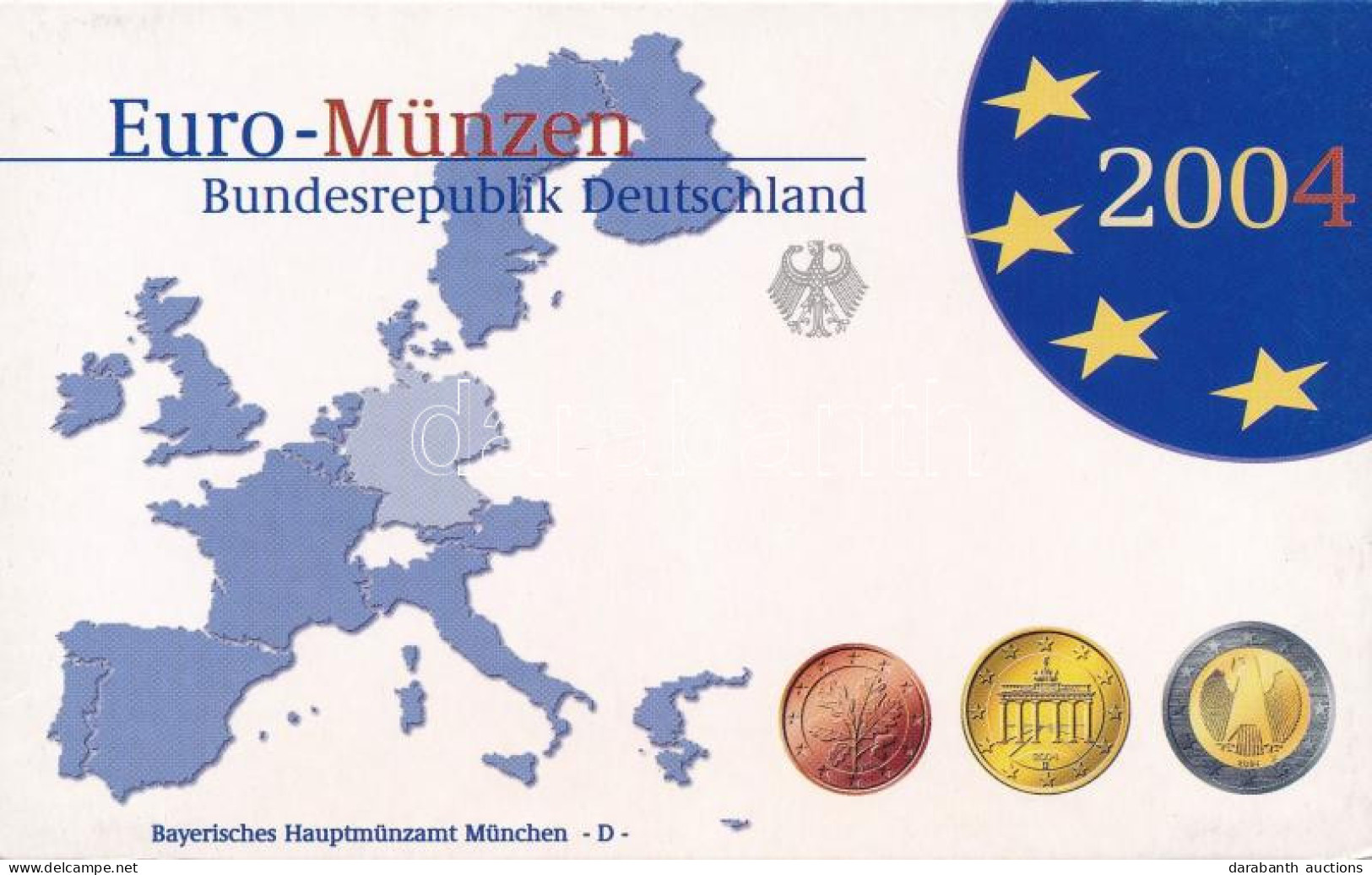 Németország 2004D 1c-2E (8xklf) Forgalmi Szett Műanyag és Papírtokban T:PP Germany 2004D 1 Cent - 2 Euro (8xdiff) Coin S - Non Classés