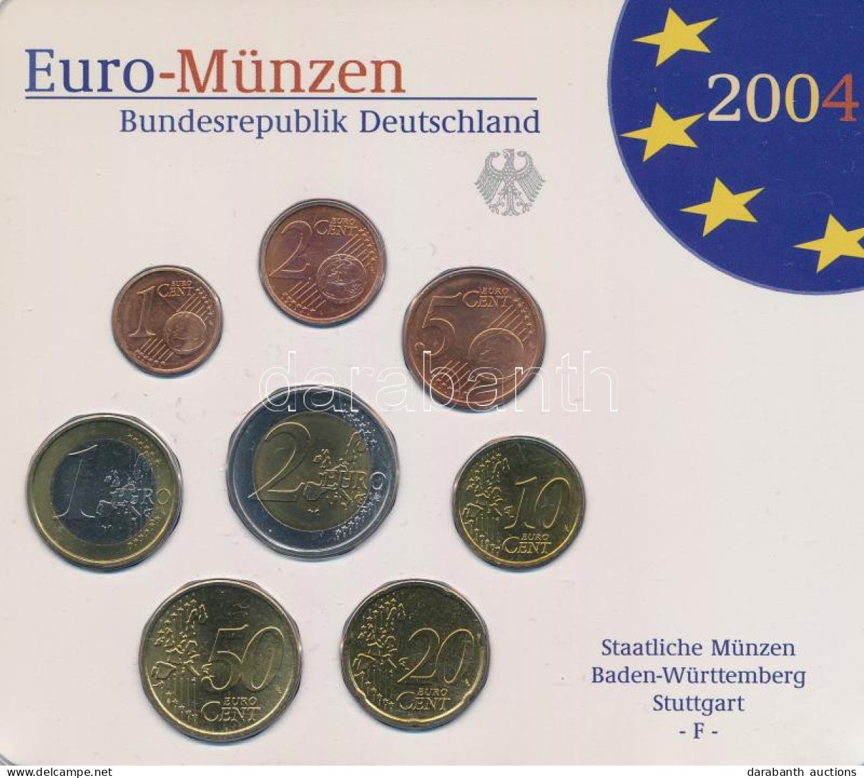 Németország 2004F 1c-2E (8xklf) Forgalmi Szett Műanyag Tokban T:UNC Germany 2004F 1 Cent - 2 Euro (8xdiff) Coin Set In P - Non Classés