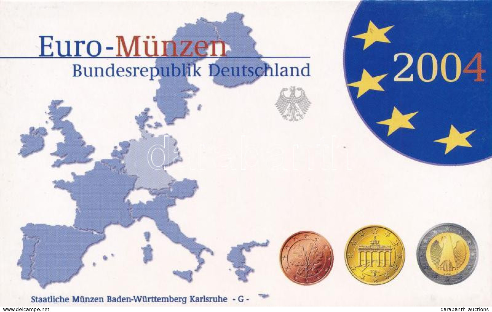 Németország 2004G 1c-2E (8xklf) Forgalmi Szett Műanyag és Papírtokban T:PP Germany 2004G 1 Cent - 2 Euro (8xdiff) Coin S - Non Classés