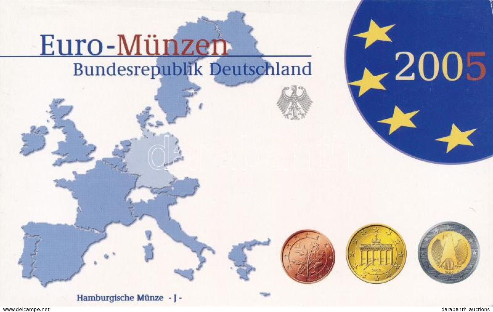 Németország 2005J 1c-2E (8xklf) Forgalmi Szett Műanyag és Papírtokban T:PP Germany 2005J 1 Cent - 2 Euro (8xdiff) Coin S - Non Classés