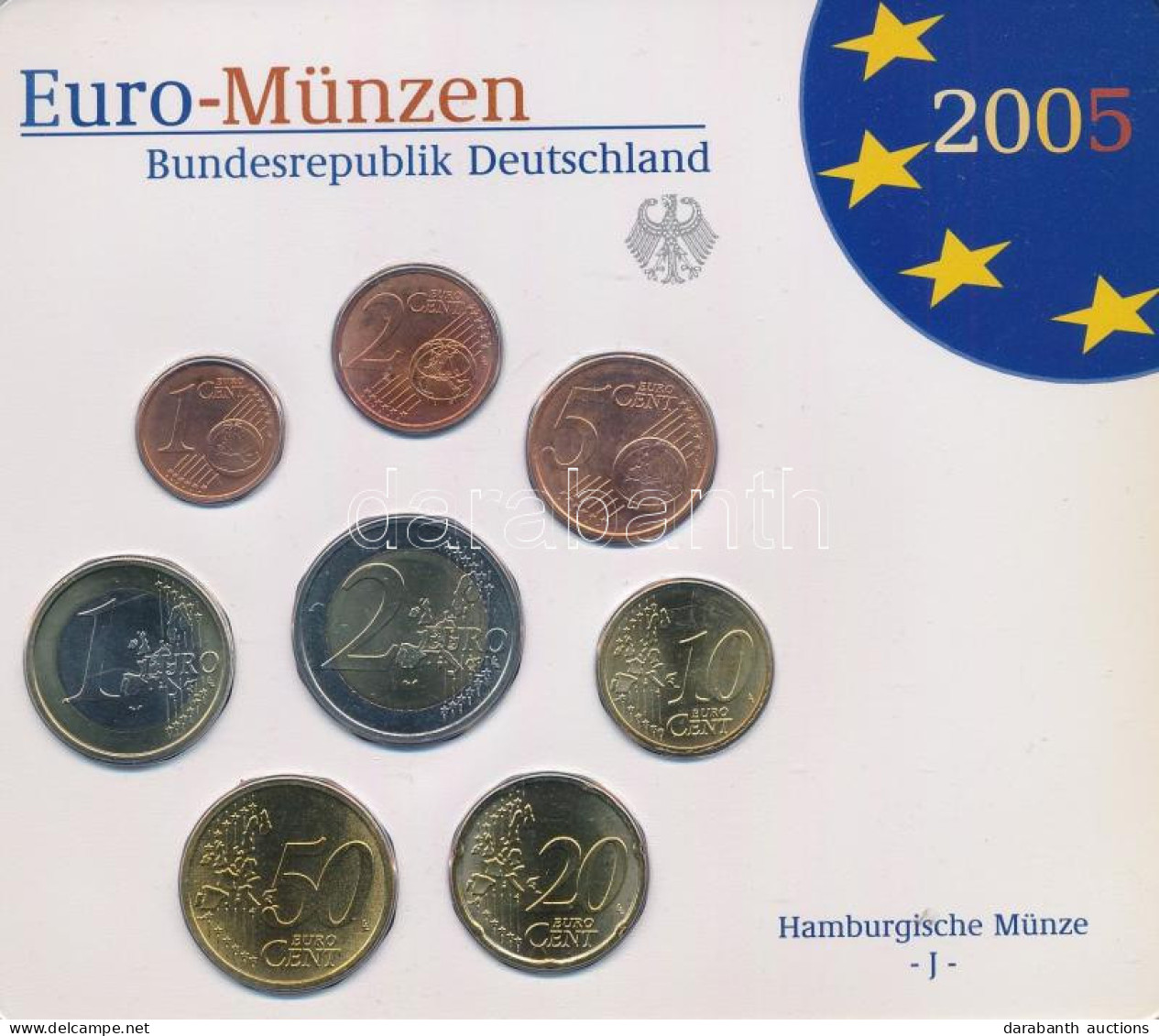 Németország 2005J 1c-2E (8xklf) Forgalmi Szett Műanyag Tokban T:UNC Germany 2005J 1 Cent - 2 Euro (8xdiff) Coin Set In P - Non Classés