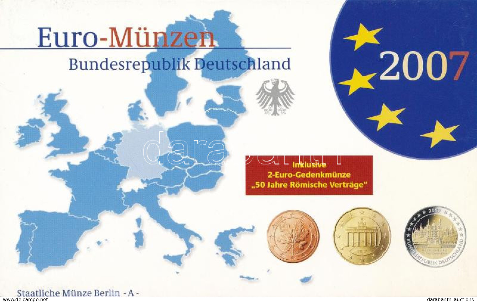 Németország 2007A 1c-2E (8xklf) + 2E "Mecklenburg-Vorpommern" Forgalmi Szett Műanyag és Papírtokban T:PP Germany 2007A 1 - Non Classés