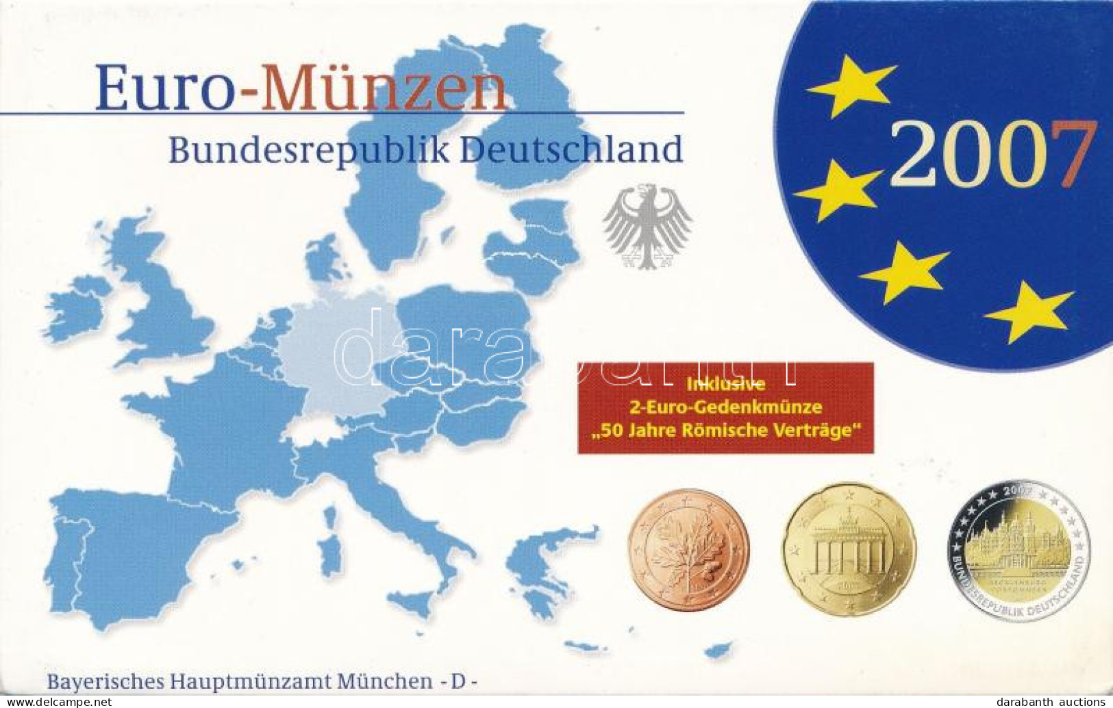 Németország 2007D 1c-2E (8xklf) + 2E "Mecklenburg-Vorpommern" Forgalmi Szett Műanyag és Papírtokban T:PP Germany 2007D 1 - Non Classés