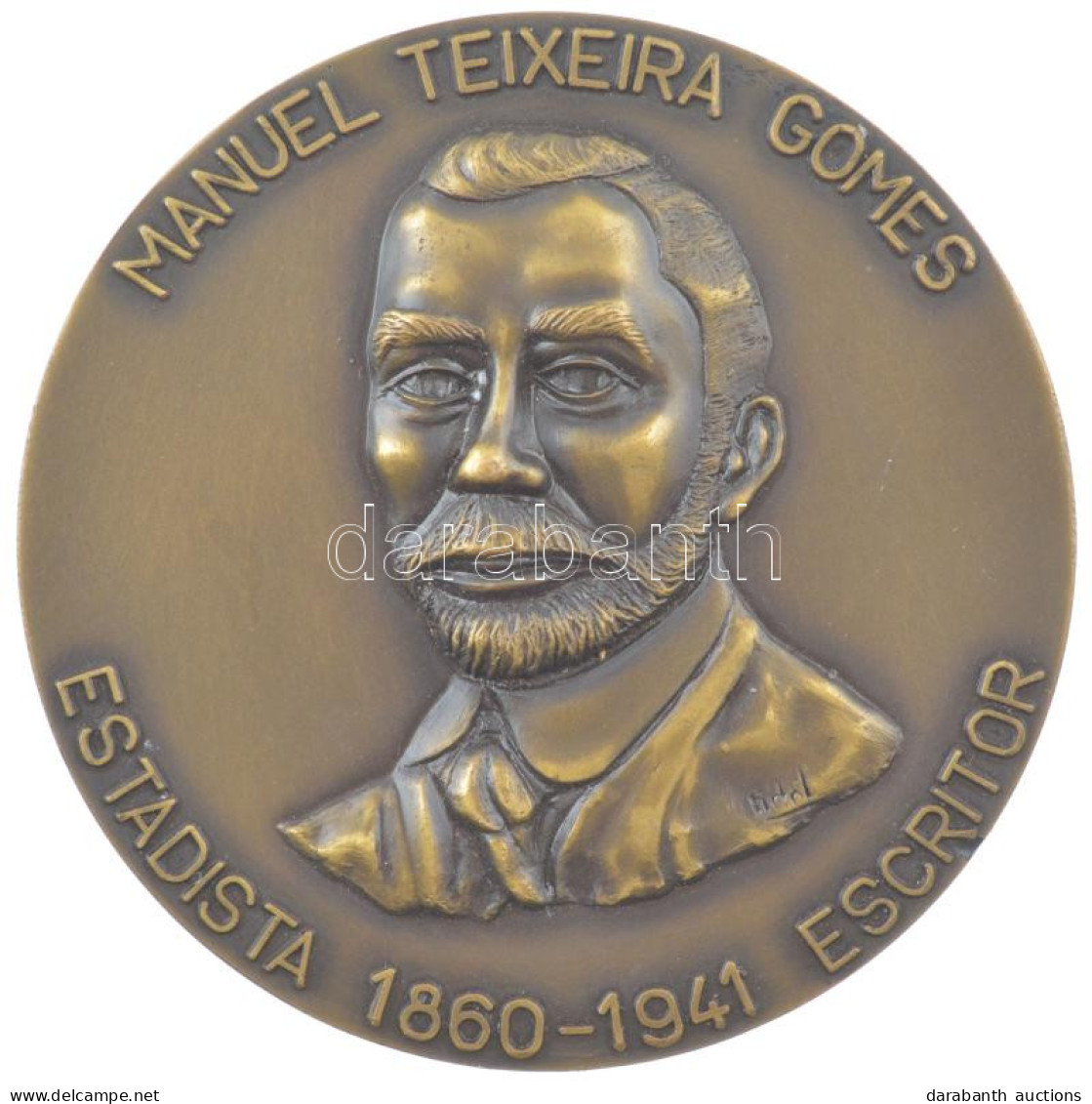 Portugália DN "Manuel Teixeira Gomes 1860-1941 / Portimao Városa" Kétoldalas Bronz Emlékérem, Szign.: Cunharte (77mm) T: - Non Classés