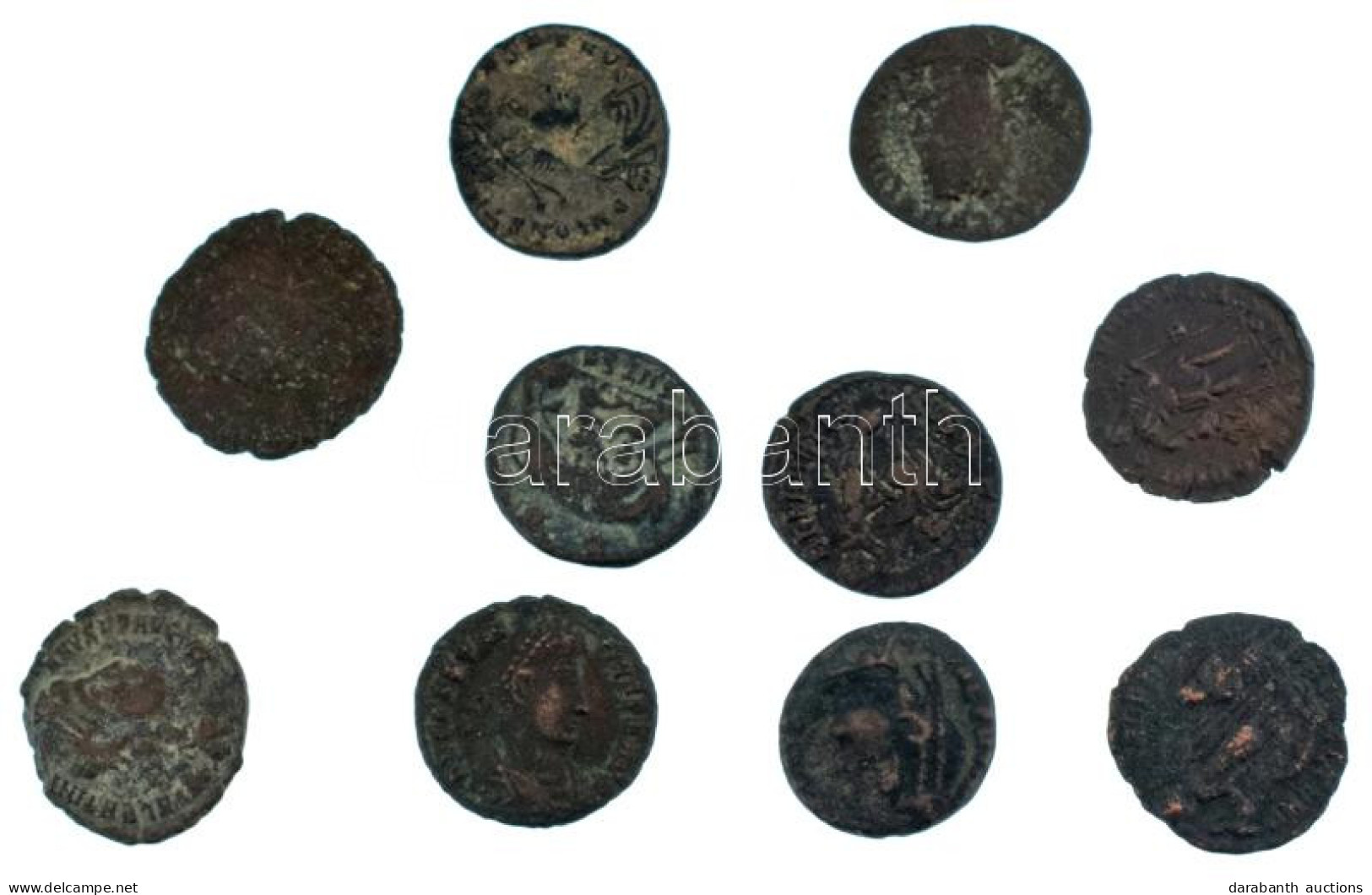 Római Birodalom 10db-os Bronz Follis érmetétel T:VF,F Roman Empire 10pcs Bronze Follis Coin Lot C:VF,F - Unclassified