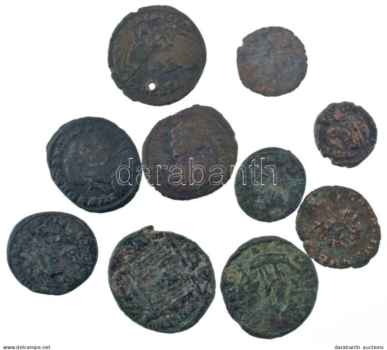 Római Birodalom 10db-os Follis érmetétel T:VF,F Roman Empire 10pcs Follis Coin Lot C:VF,F - Non Classés