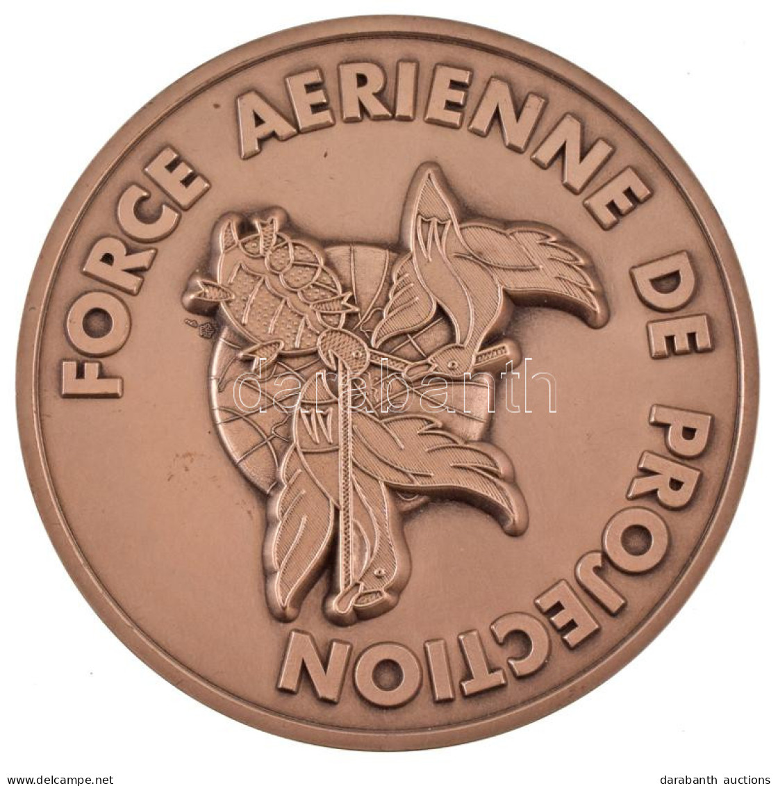 1997. "Force Aerienne De Projection" Ezüstpatinázott Bronz Plakett, Hátoldalon Gravírozva, Dísztokban (92mm) T:AU,XF - Ohne Zuordnung