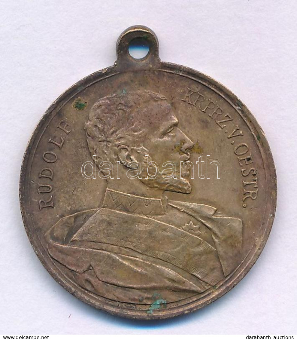 Ausztria 1889. "Rudolf Főherceg / Emlékére 1889. Január 30." Bronz Emlékérem Füllel (27mm) T:XF Patina Austria 1889. "Ru - Zonder Classificatie