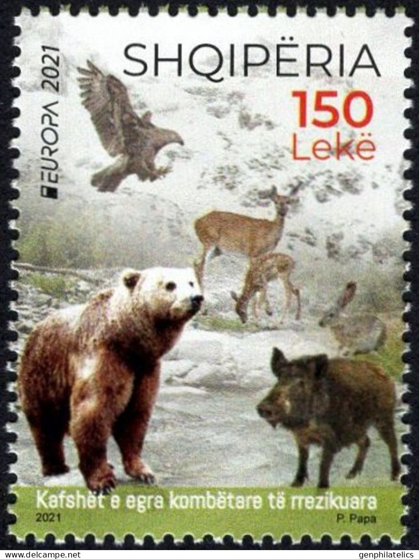 ALBANIA 2021 Europa CEPT. Endangered National Wildlife - Fine Stamp MNH - Albania