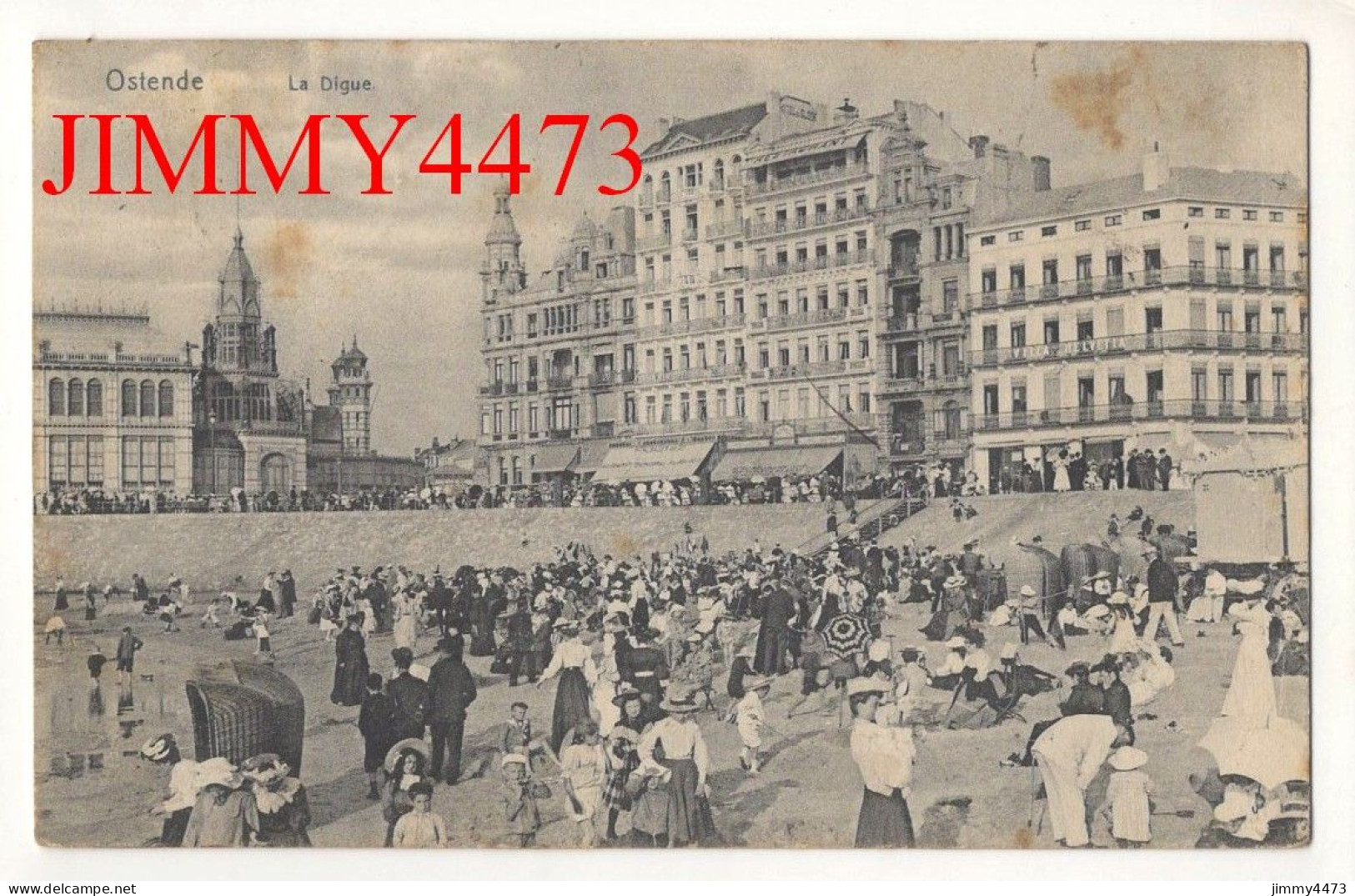 OSTENDE En 1907 - La Digue ( Plage Bien Animée ) Flandre Occidentale Belgique - Série 13 N° 16 - Edit. Nels - Oostende